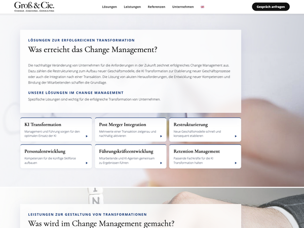 Groß & Cie. — Beratungswebsite mit Thought Leadership