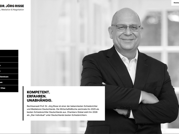 Prof. Dr. Jörg Risse — Website für Rechtsanwalt & Schiedsrichter